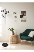 Floor Lamp LED Standing Reading Light with Remote Control, Adjustable Simple Design with Black Lampshade