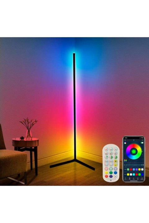 LED Corner Floor Lamp, 56” RGB Floor Lamp with Music Sync, Modern Mood Lighting Corner Lamp