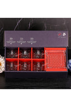 JT Glass Set of 12PCS: 6 Expresso Coffee Cups (5.3 OZ) & 6 Saucers, Bossa Nova Design, Clear Glass