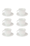 12 Piece Opalware Cup and Saucer Set- DC3401