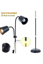 Double Headed Industrial Style Floor Lamp 2201 Model, Adjustable Floor Reading Lamp, Dual-Purpose Table Lamp for Living Room, Bedroom and Office