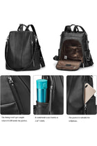 S-ZONE Women Soft Leather Backpack Anti-theft Purse Ladies Waterproof Rucksack School Bag | Soft