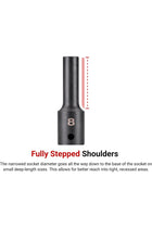 1/2 Inch Drive x 1 Inch Deep 6-Point Impact Socket | SID23025