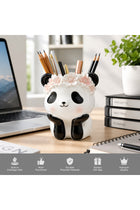Beram Fantasy 2PCS Flower Pot Set Kitty and Panda Polyresin Cute Animal Succulent Planters with Flower Crown Decorative Mini Vase Indoor Outdoor Home Office Desk Decor Pen Pencil Holder Kit (2Pcs Set)