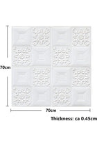 10 x 3D Brick Wall Stickers White 70 x 70 cm Modern Waterproof PE Foam Self-Adhesive Wallpaper Panels for Living Room Kitchen Home Bedroom TV Wall Decoration