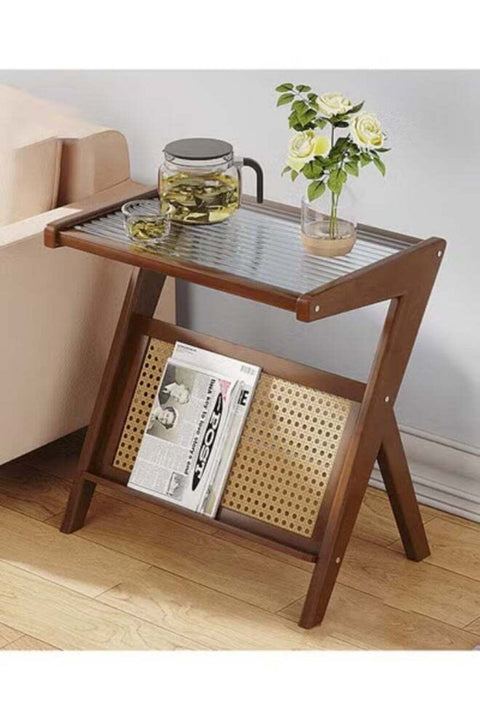 Deal keke Bedside Table Modern Simple Bedroom Bedside Cabinet Minimalist Small Cabinet Walnut Brown 56*37*55cm