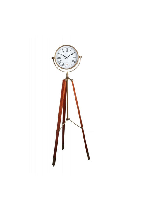 New In Metal Mdf Stand Wooden Floor Clock 57x49.5x178Cm
