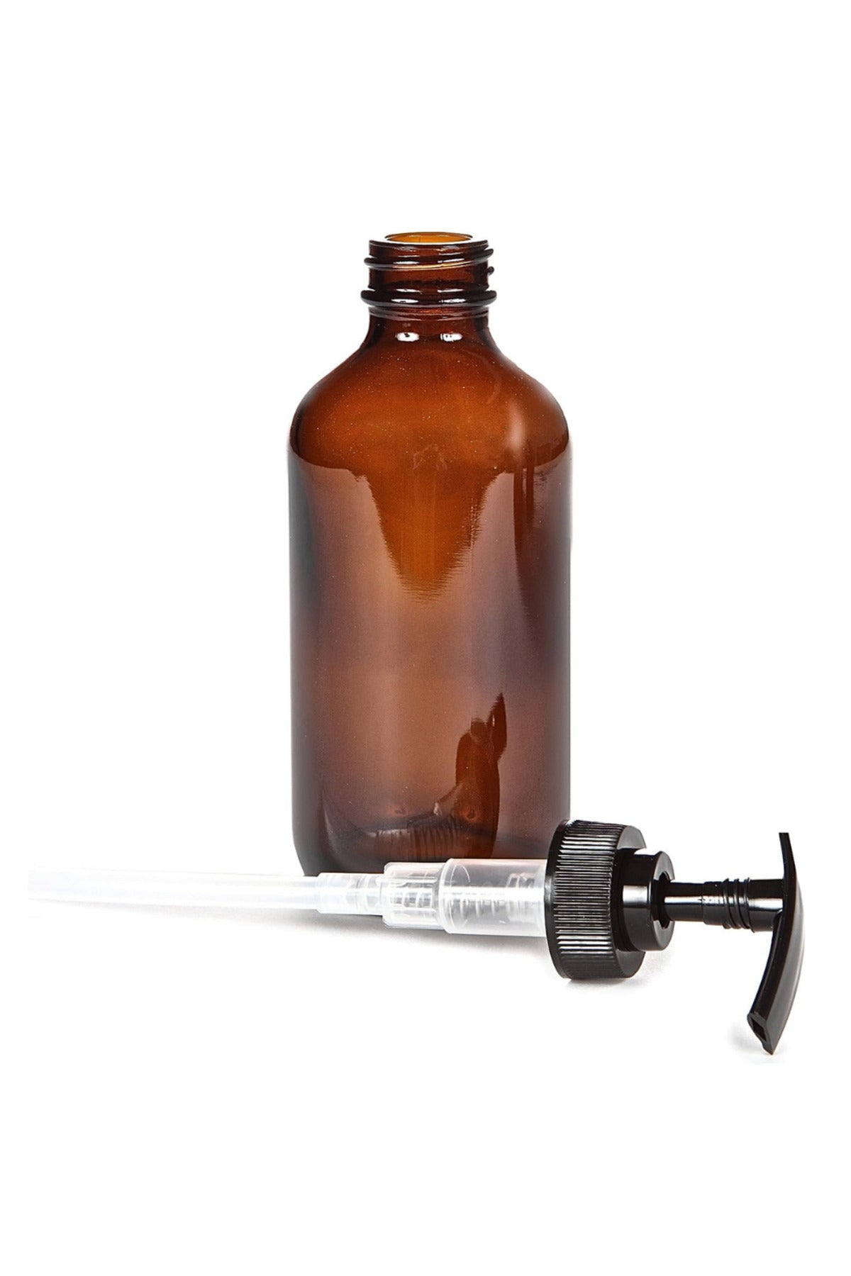 Empty, Amber Glass Bottles with Black Lotion Pumps -500ml