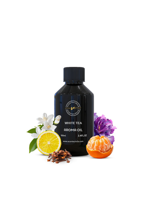 White Tea Diffuser Aroma Oil 100ml | Fresh Aquatic White Tea Iris Musk Luxury Fragrance Oil for Home, Hotel & Spa