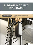 Zefzon 2 Tier Dish Drying Rack with Drain Tray – Large Capacity Kitchen Dish Drainer, Stainless Steel Countertop Dish Rack Organizer with Cutlery Holder & Cutting Board Slot