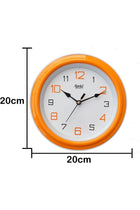 Plastic Abstract Round Motion Analog Clock (20.5 X 20.5 X 3.5 Cm, Orange)