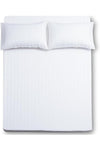 3-Piece Microfibre Fitted Sheet Set, Striped Pattern, White, Twin 120x200