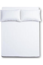 3-Piece Microfibre Fitted Sheet Set, Striped Pattern, White, Twin 120x200