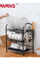 Large Dish Drying Rack, 3 Tier Dish Rack with Tray Utensil Holder & Cup Holders, Large Capacity Rustproof Dish Drainer, Drain Board Tray for Kitchen Counter Organizer Storage for Kitchen Counter