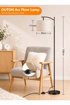 Modern Floor Lamp with Linen Shade,Tall Standing Lamp for Living Room,Bedroom,Office,Foot Switch,E27 Socket,2700K LED Bulb Included Soft Light Black 158 cm