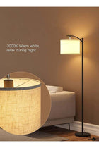 Modern Retro Warm LED Floor Lamp With White Light, 3 Colors Adjustable, Standing Hanging Linen Light
