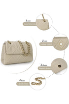 Quilted Crossbody Purses for Women Small Ladies Shoulder Bags with Chain Trendy Clutch Purse Cute Designer Bag