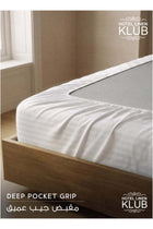 1Pc Queen Fitted Sheet - 600Tc 100% Cotton 1 INCH Stripe Sateen Weave,elasticized deep pocket Cotton White 180x200cm