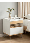 Modern Minimalist Nightstand Bedside Table with 2 Drawers for Bedroom Living Room