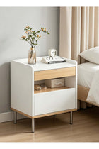 Modern Minimalist Nightstand Bedside Table with 2 Drawers for Bedroom Living Room