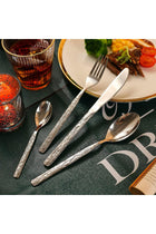 Stainless Steel Silverware, Set for 4 (20PCS) Flatware Knife Fork Spoon Stone Pattern