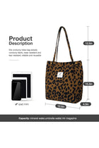 LHMTQVK Tote, Corduroy Bag Women's Shoulder Purses for Office School Shopping