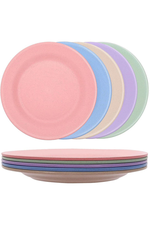 Wheat Straw Dinner Plates, 11 Inch Unbreakable Deep Dinner Plates, 6 Pack