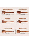 Wooden Kitchen Utensil Set Non Stick Spoons Spatulas and Salad Forks Set | Durable, non-toxic, non-stick, smooth surface, easy to clean, comfortable grip