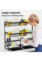 3 Layer Stainless Steel Kitchen Rack Dish Organizer Drying Rack Above Sink Drain Rack Kitchen Storage Countertop Utensil Holder