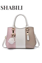 Women's Fashion Luxury Shoulder Bags, Ladies Designer Contrast Color Handbag Tote Bags Clutch Bag, Fur Ball Pendant Crossbody Bag Satchel Bag Beach Bag Carry Bag for College Students and Teena