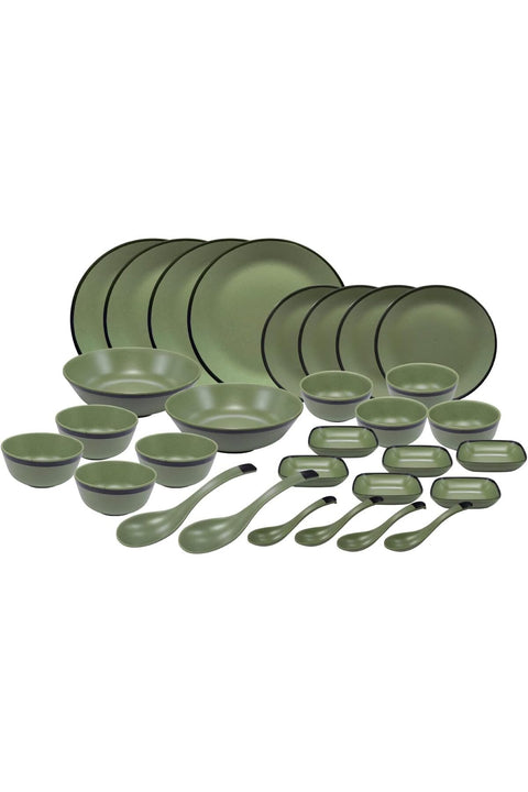 30 Pcs Melamine Dinner Set Green – Classic Collection