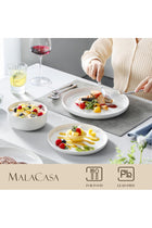 18 Pieces Porcelain Dinnerware Set, Chip Resistant Ceramic Dish Set, Service for 6, White, Series LUNA