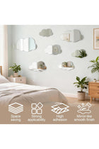 3D Moon Cloud Mirror Wall Decor – Acrylic Mirror Wall Stickers with Stars, Clouds & Moon for Baby, Kids, Nursery, Living Room, Bedroom Wall Decor – Self-Adhesive Decorative Wall Decals