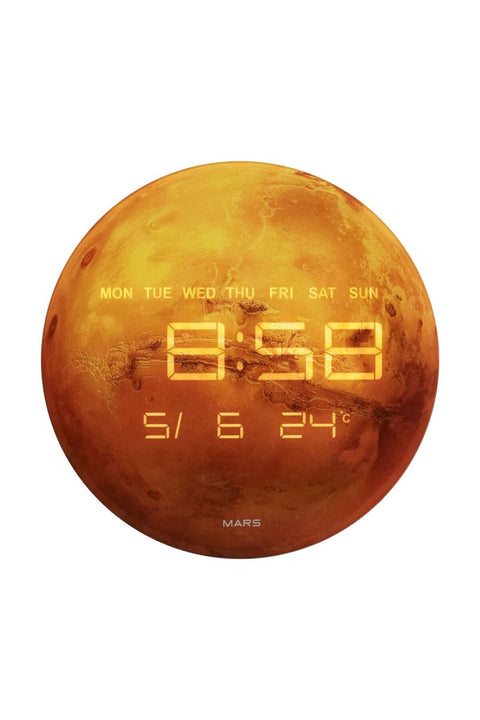 New In Moon Led Digital Wall Clock 32X32X3.2Cm Orange