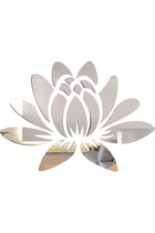 3D Acrylic Mirror Wall Sticker, Lotus Flower Decal, Self Adhesive Removable Wall Art for Home Bedroom Living Room Bathroom, Eco-Friendly Decor, Modern Floral Design, Silver, 13.7 x 9.8 inches