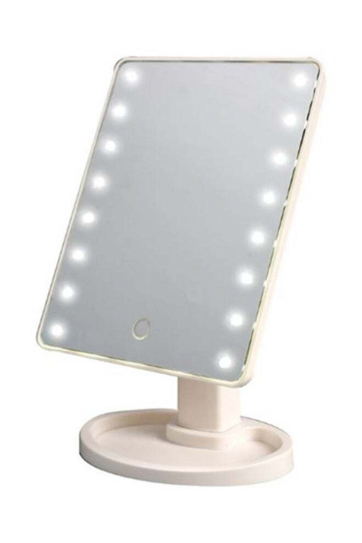 LED Light Makeup Countertop Vanity Mirror White 17cm