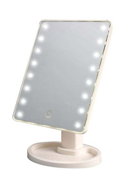 LED Light Makeup Countertop Vanity Mirror White 17cm