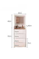 Modern 3-in-1 Makeup Table with LED Lights, Vanity Table with Mirror and Large Storage Space, Bedroom Multi-Functional Storage Cabinet, Home Dressing Table and Chair Set