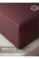 1-Piece Microfiber Fitted Sheet Striped, Color: Chocolate, Queen (150×200 cm), Soft Fabric Deep Pocket