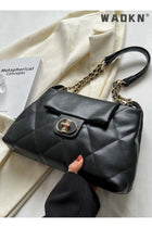 Women's Fashion Simple Shoulder Bag, Lingked Armpit Bag Sling Bag Side Bag, Solid Color PU Leather Chain Tote Bag Handbag Gift