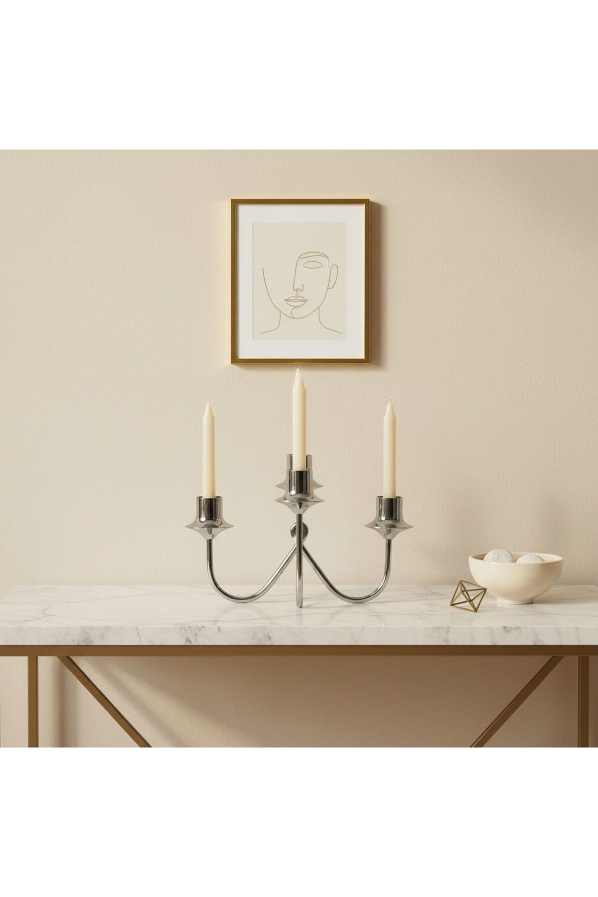 Marketplace Bezel Metal Candle Holder - Silver