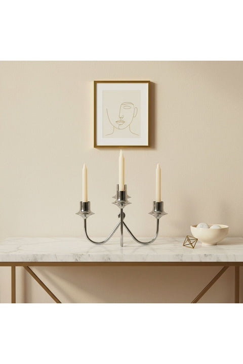 Marketplace Bezel Metal Candle Holder - Silver
