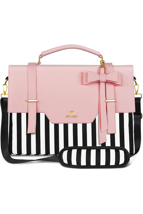 Laptop Bag for Women 15.6 inch, Cute Messenger Shoulder Carrying Business Work Tote with RFID Pocket, Lightweight Computer Briefcase Sleeve Case, Lovely Gifts for Office and College, Pink