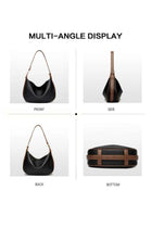 Women Shoulder Bag PU Large-Capacity Multi-Pocket Crossbody Sling Tote Handbag, Ladies Hobo Crescent Cross Bags