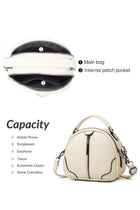 Women PU Shoulder Crossbody Tote Satchel Bag, Ladies Large-Capacity Multi-Pocket Round Bucket Style Dual Zipper Compartments and Detachable Strap for Youth Daily Casual Travel Cross Bags (Beig
