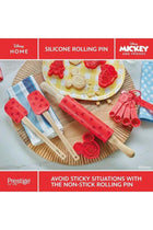 New Disney Bake with Mickey Mouse Silicone Rolling Pin for Baking with Wooden Handles & Non Stick Silicone Barrel, 45cm