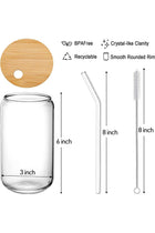 Drinking Glasses 4pcs Set – 470ml (16oz) Can-Shaped Clear Glass Cups, Iced Coffee & Tea Tumblers