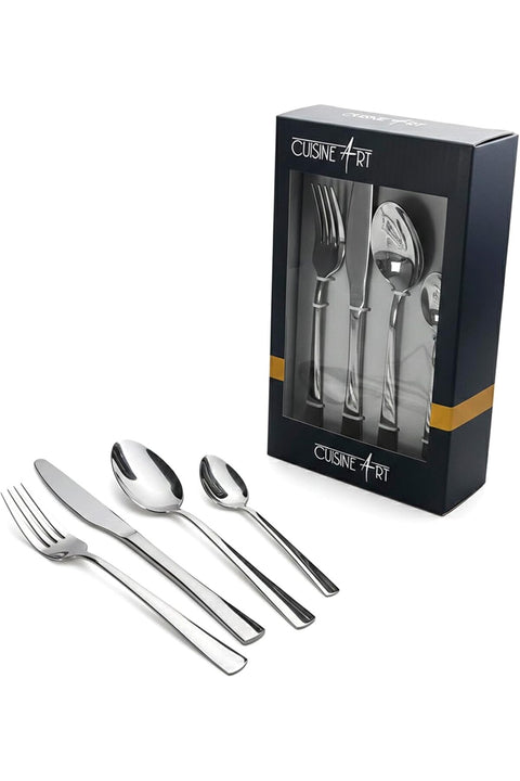Chole 16 Piece Stainless Steel Cutlery Set, Silver || Flatware Set Timeless Elegance for Every Occasion || Spoon, Forks, Knives