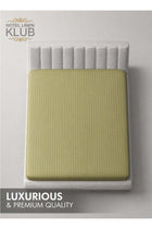 1-Piece Microfiber Fitted Sheet Striped,Color: Olive, Super King (200 x 200 cm), Design Soft Fabric Deep Pocket Elastic Edge Bed Linen
