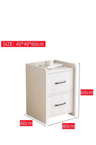 Wooden Nightstand, Home Bedside Table Storage Cabinet With 2 Drawers, Multifuntional Night Stand Side Table Modern Design Furniture for Bedroom Living Room Office (White CT055)